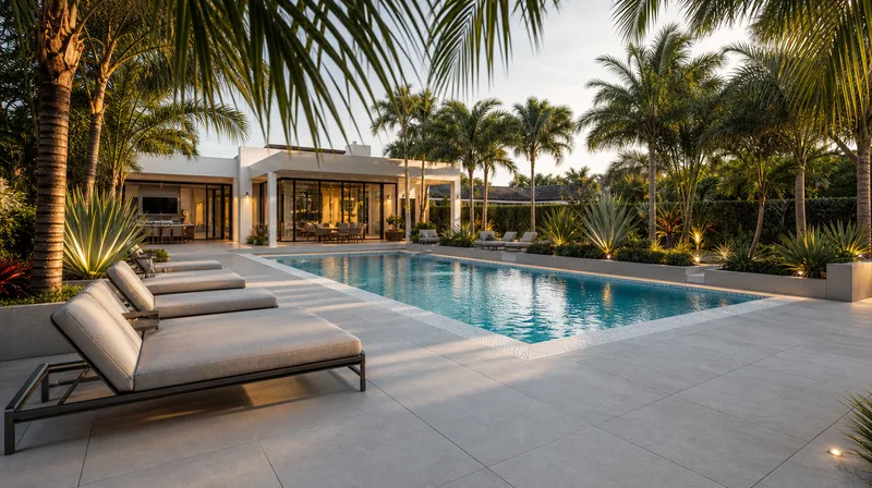 3D render of contemporary pool remodel